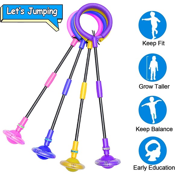 Kids Skip Ball,Foldable Ankle Skip It Ball Flashing Jumping Ring Colorful Sport - Picture 5 of 6